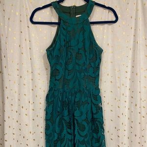Green lace layer dress